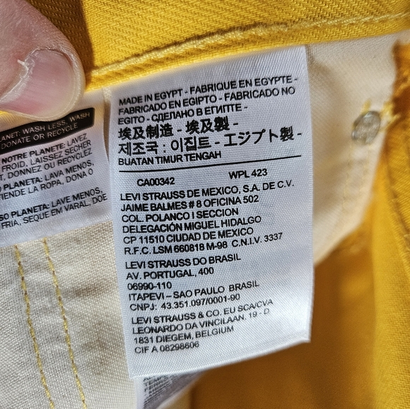 Levi's 501 Yellow Jeans NWT - Picture 13 of 16